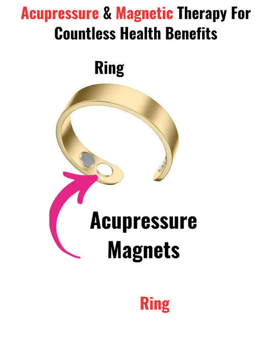 Calm & Vitality Magnetic Acupressure Ring - The Natural Weight Loss, Anti Stress & Anti Migraine Ally